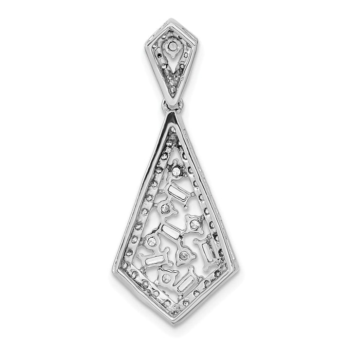 14K White Gold Polished 3/4 ct Diamond Fancy Dangle Chain Slide