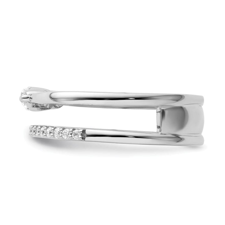 14k White Gold Polished 3/8 Carat Diamond Double Band Fashion Ring Ladies Stock Size 7 Ring Are Refundable