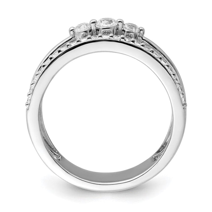 14k White Gold Polished 3/8 Carat Diamond Double Band Fashion Ring Ladies Stock Size 7 Ring Are Refundable