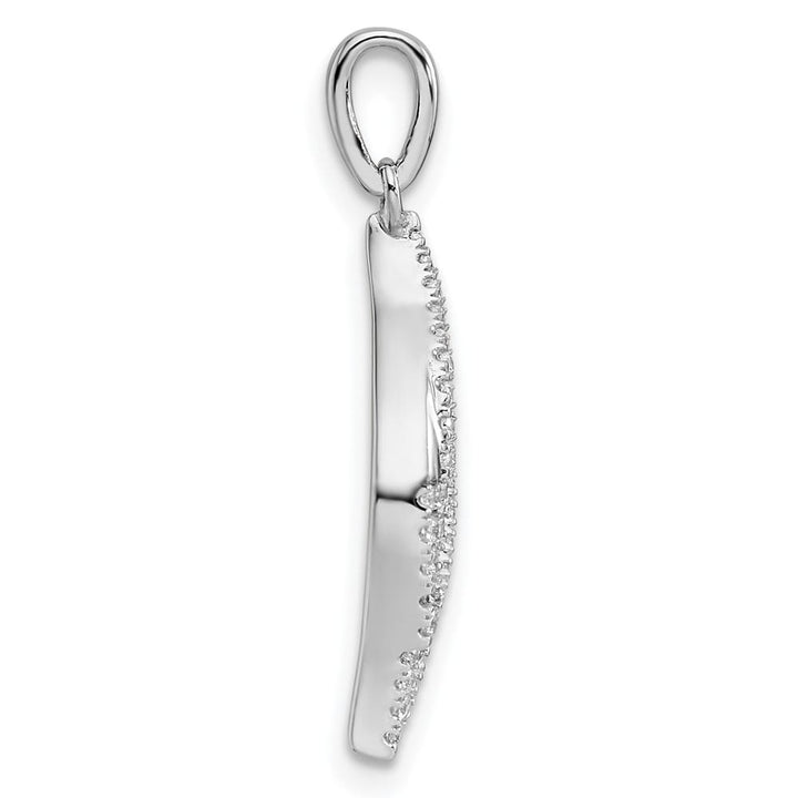 14K White Gold Polished 3/8 ct Diamond Fancy Leaf Pendant
