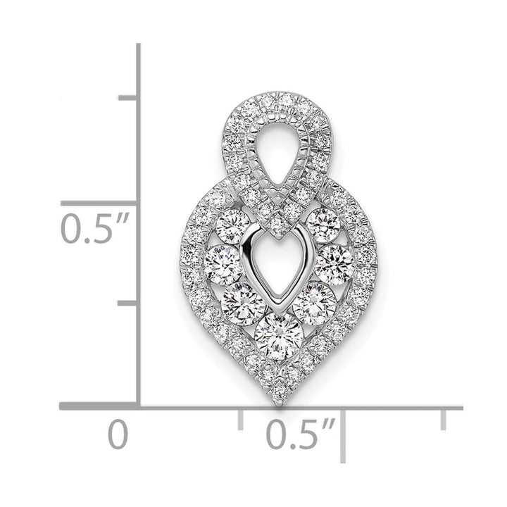 14K White Gold Polished 5/8 Carat Diamond Fancy Chain Slide