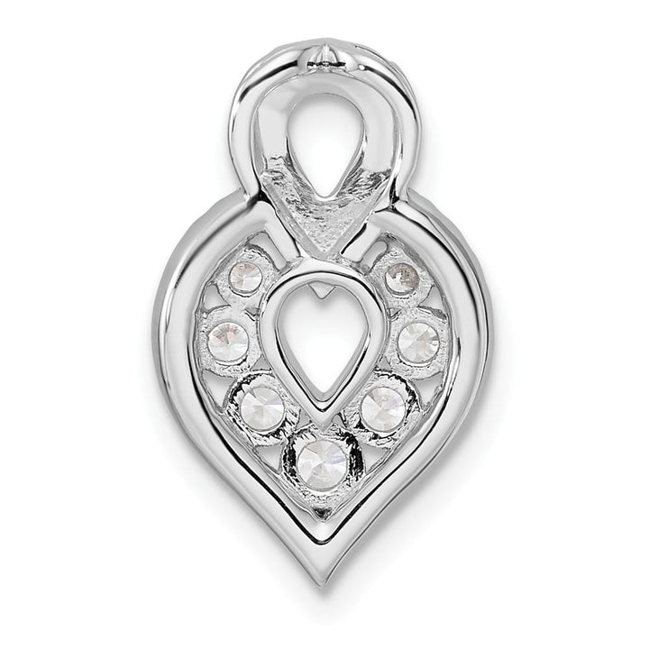 14K White Gold Polished 5/8 Carat Diamond Fancy Chain Slide