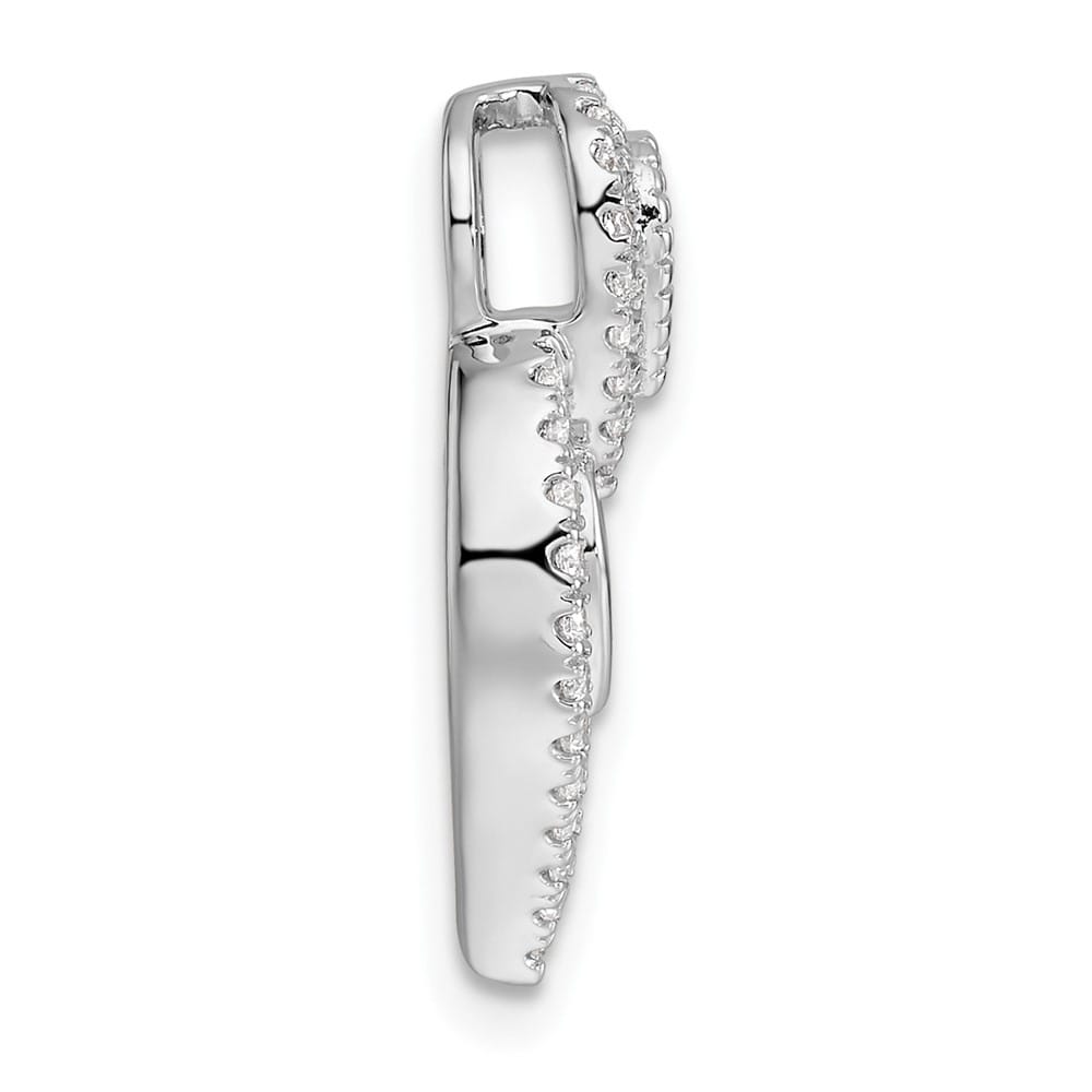 14K White Gold Polished 5/8 Carat Diamond Fancy Chain Slide