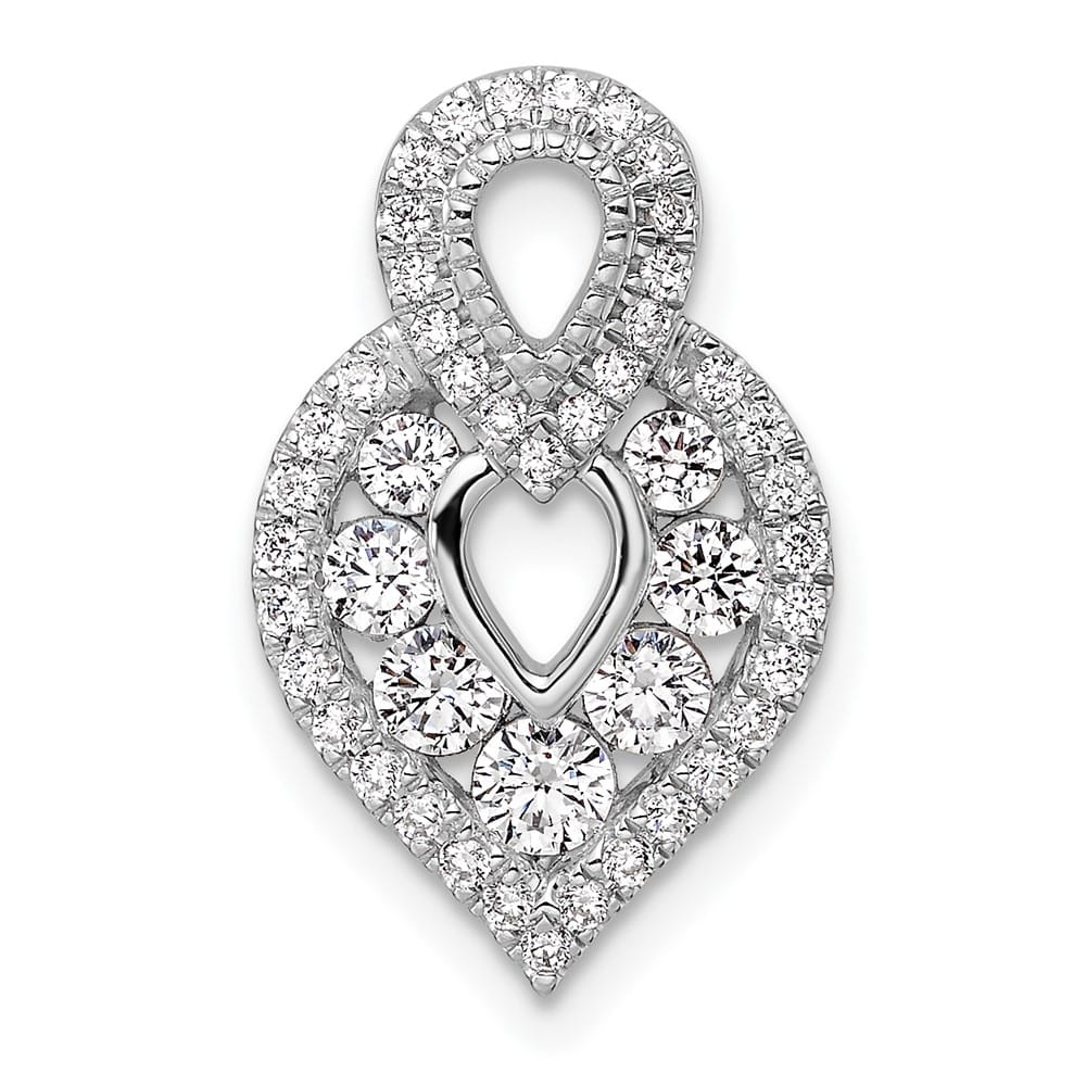 14K White Gold Polished 5/8 Carat Diamond Fancy Chain Slide