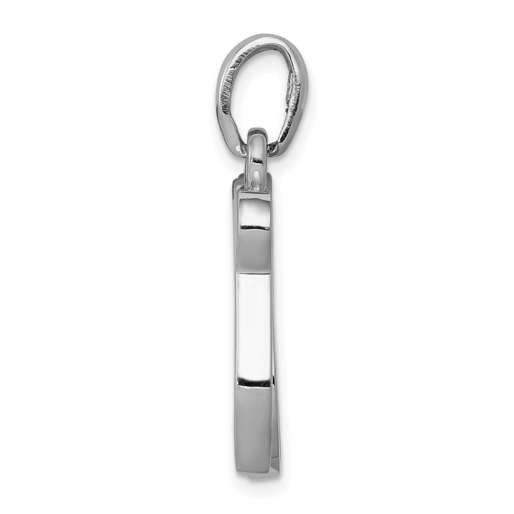 14K White Gold Polished Chai Symbol of Life Pendant