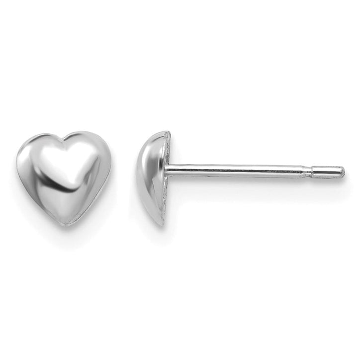14K White Gold Polished Heart Post 4.95 x 4.75 mm Earrings, view 1 of 4