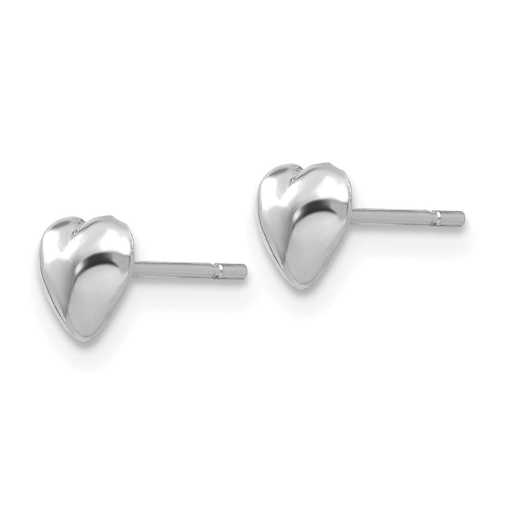 14K White Gold Polished Heart Post 4.95 x 4.75 mm Earrings, view 2 of 4