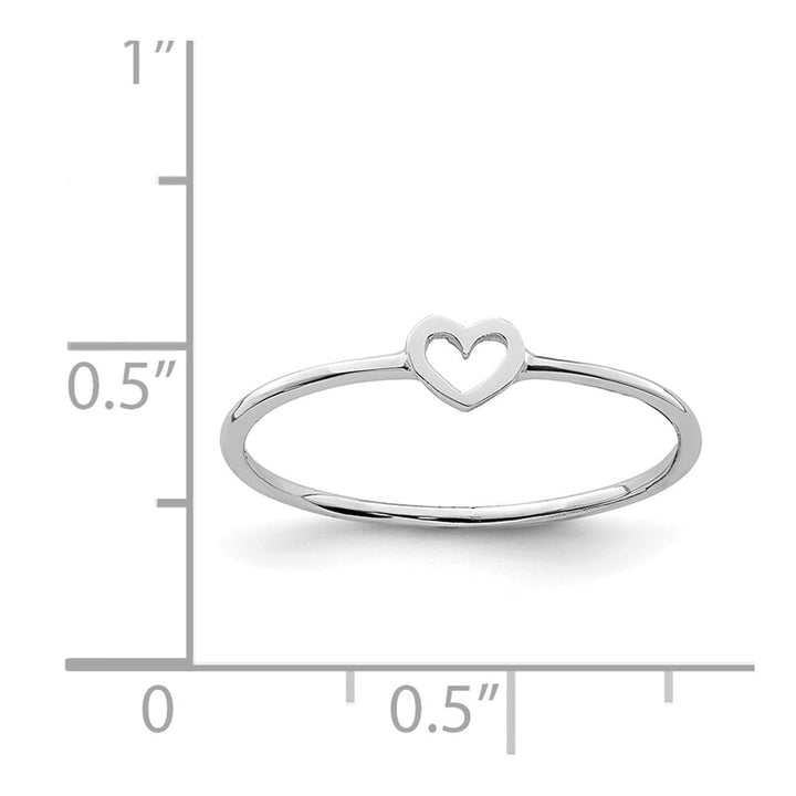 14k White Gold Polished Heart Ring Ladies Stock Size 7 Ring Are Refundable