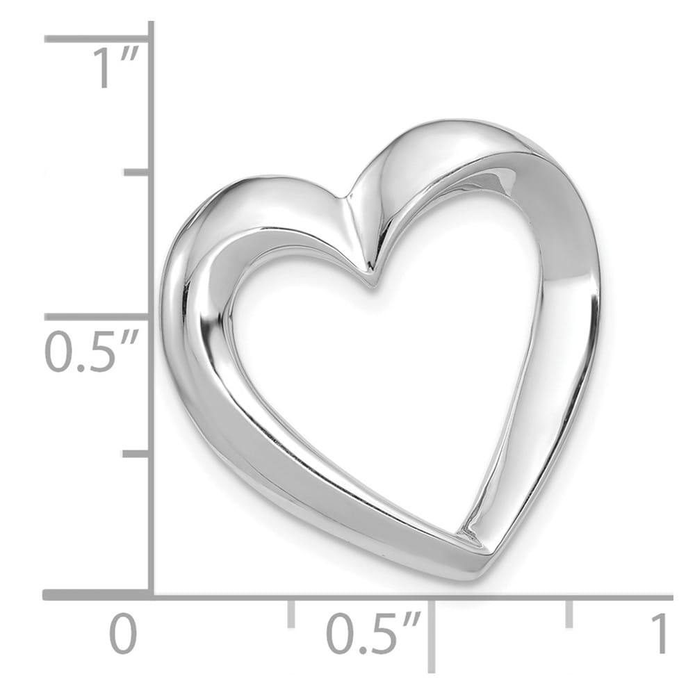 14K White Gold Polished Heart Slide