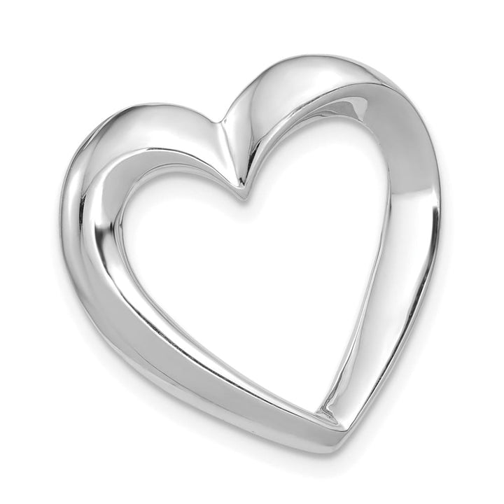 14K White Gold Polished Heart Slide