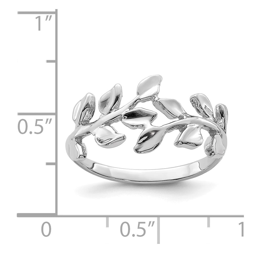 14k White Gold Polished Leaf Ring Stock Size 7 Ring Are Refundable