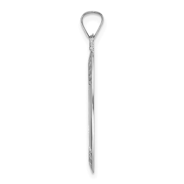 14K White Gold Polished Satin Solid Saint Joseph Oval Medal Pendant