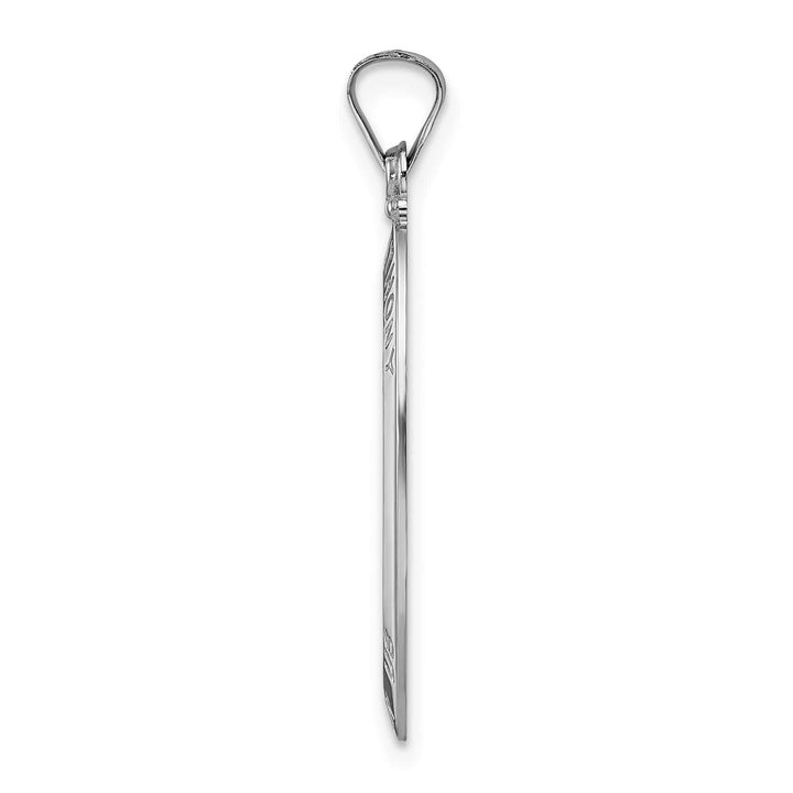 14K White Gold Polished Satin Solid St Anthony Medal Oval Pendant