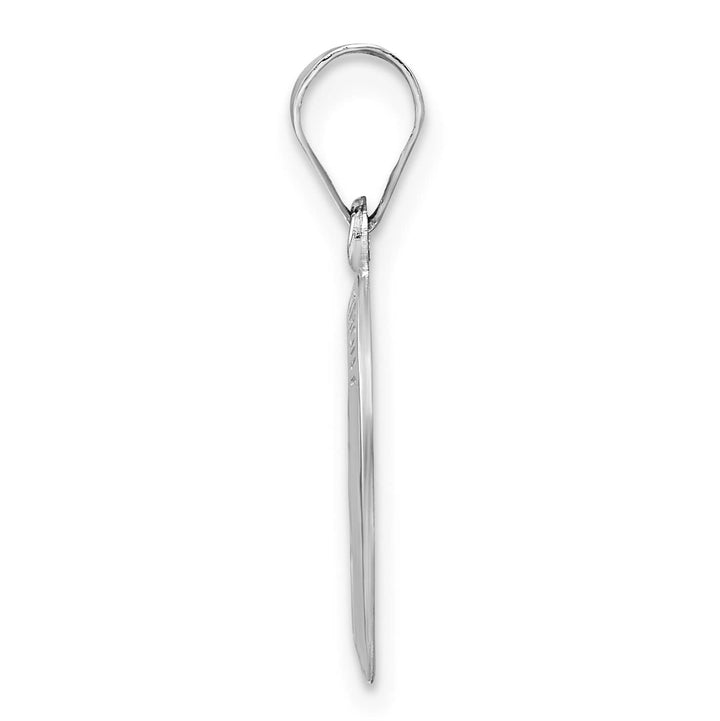 14K White Gold Polished Satin St Anthony Medal Small Oval Pendant