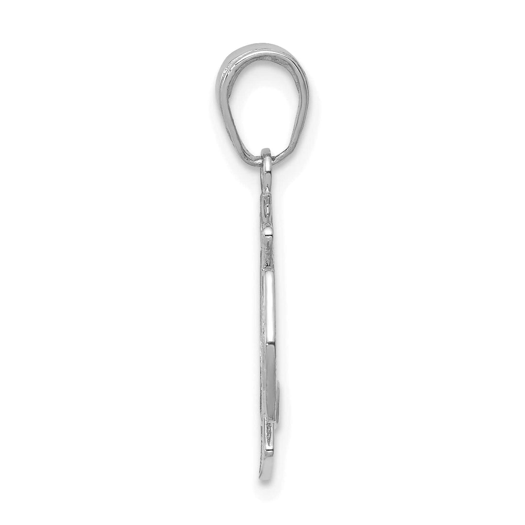 14K White Gold Polished Small Solid St. Florian F.D. Badge Pendant