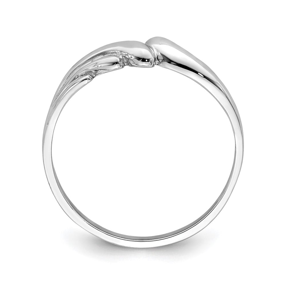 14k White Gold Polished Wave Ring