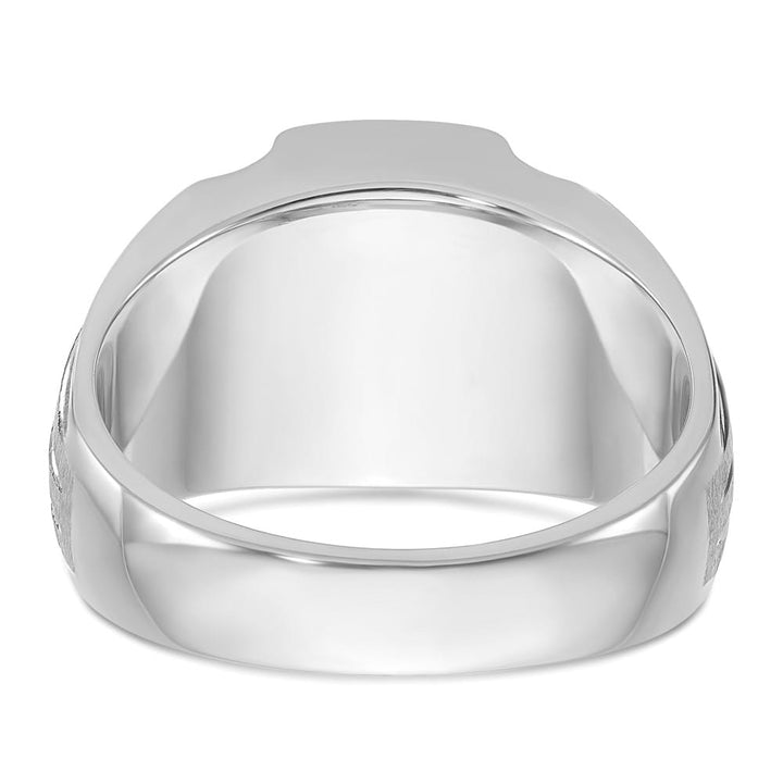 14k White Gold Ruby IB Goodman Lab Created Sapphire Diamond Men's Ring