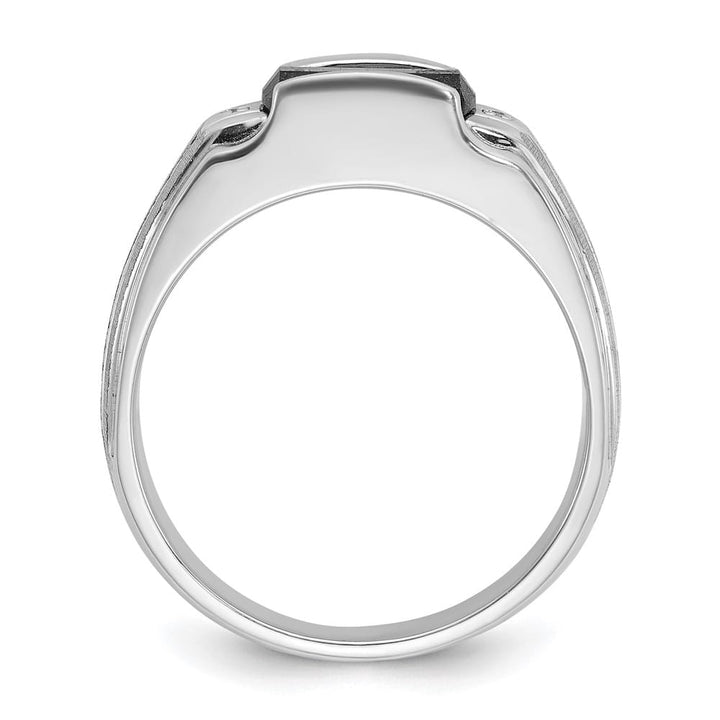 14k White Gold Ruby IB Goodman Lab Created Sapphire Diamond Men's Ring