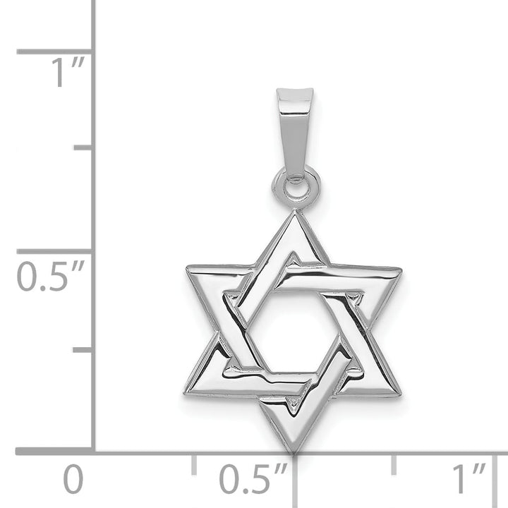 14K White Gold Small Polished Star of David Pendant