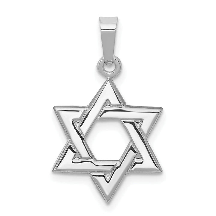 14K White Gold Small Polished Star of David Pendant