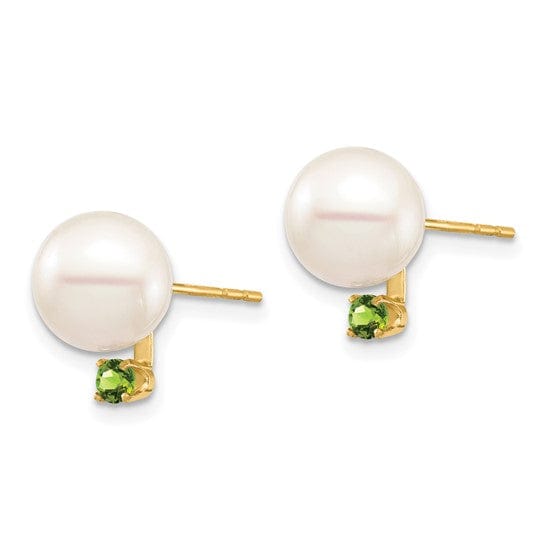 14K White Gold Stylish 8-8.5mm Freshwater Pearl  Studs