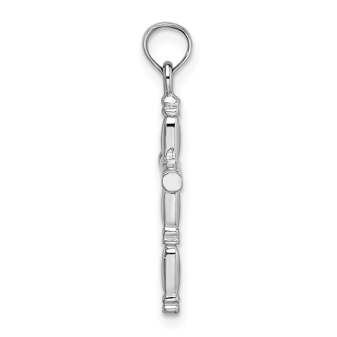 Lovely Rita's 14K White Gold Timeless 3-D Polished Religious Latin Cross Pendant