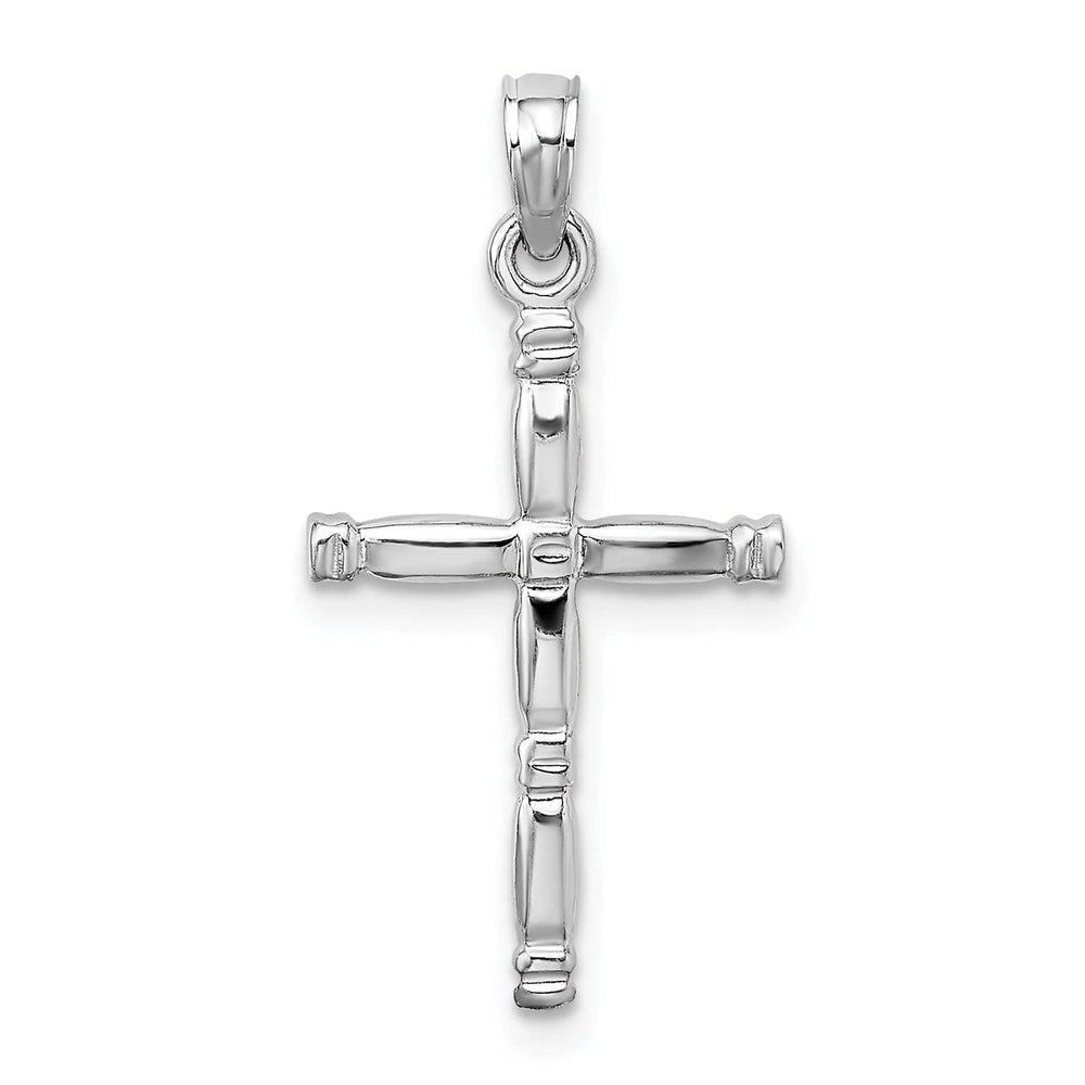 Lovely Rita's 14K White Gold Timeless 3-D Polished Religious Latin Cross Pendant