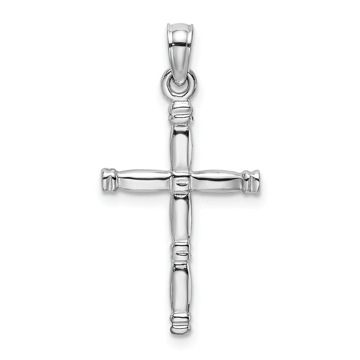 Lovely Rita's 14K White Gold Timeless 3-D Polished Religious Latin Cross Pendant