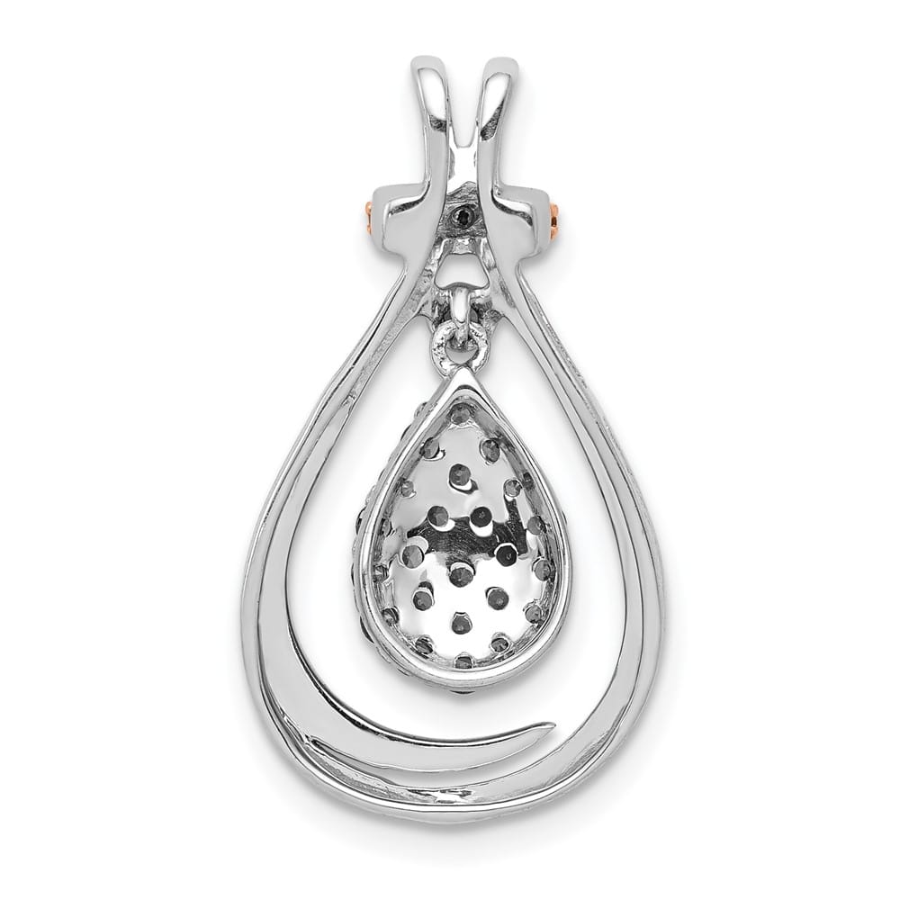 14K White Gold with Rose Rhodium 1/4 Carat Champagne Chain Slide