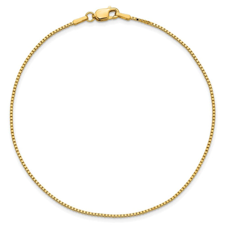 14K Yellow Gold 1.05mm Box with Lobster Clasp Anklet