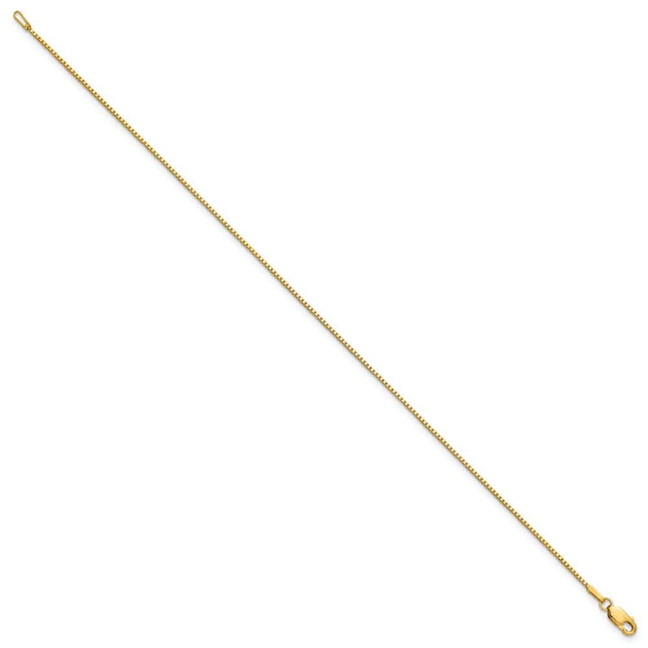 14K Yellow Gold 1.05mm Box with Lobster Clasp Anklet