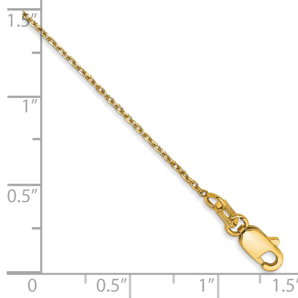 14K Yellow Gold 1.0mm D C Forzantine Cable Anklet
