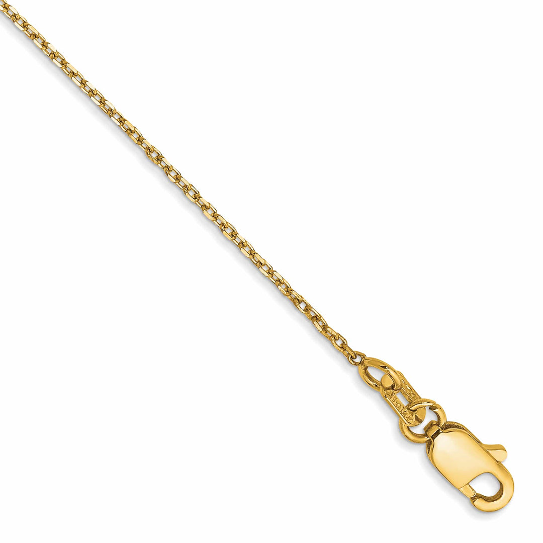 14K Yellow Gold 1.0mm D C Forzantine Cable Anklet
