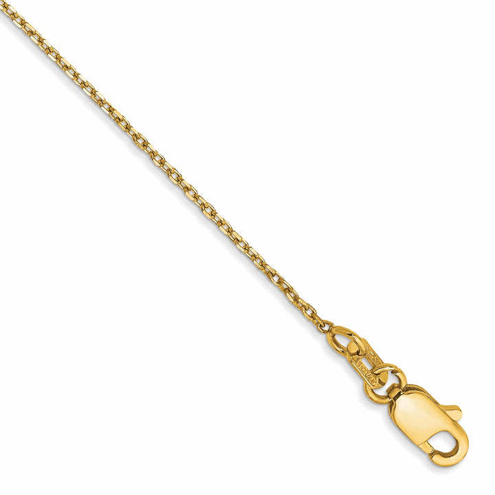 14K Yellow Gold 1.0mm D C Forzantine Cable Anklet