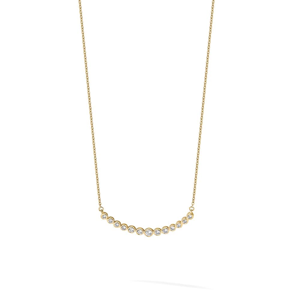 14K Yellow Gold 1/2 carat Lab Grown Diamond Bar 18 inch Necklace