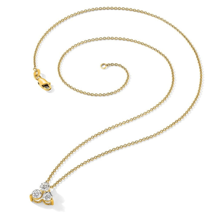 14K Yellow Gold 1/2 carat Lab Grown Diamond Cluster 18 inch Necklace