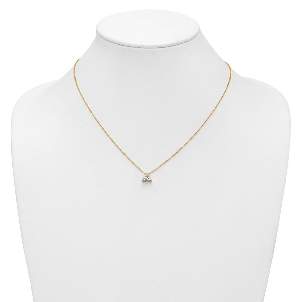 14K Yellow Gold 1/2 carat Lab Grown Diamond Cluster 18 inch Necklace