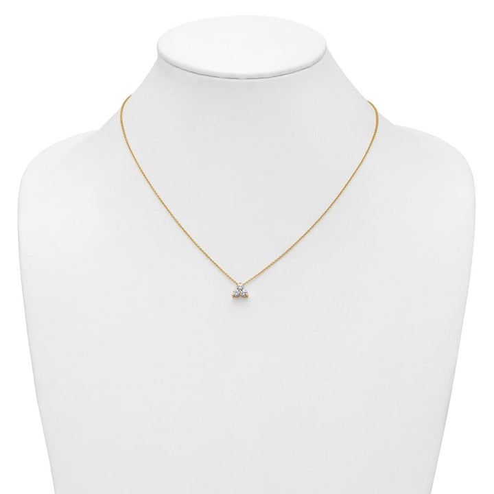 14K Yellow Gold 1/2 carat Lab Grown Diamond Cluster 18 inch Necklace