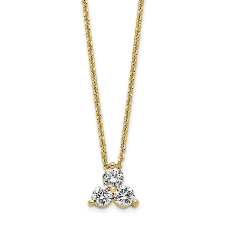 14K Yellow Gold 1/2 carat Lab Grown Diamond Cluster 18 inch Necklace