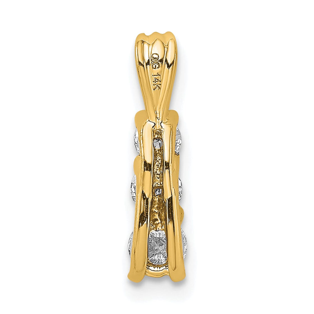 14K Yellow Gold 1/2 carat Lab Grown Diamond Three Stone Pendant