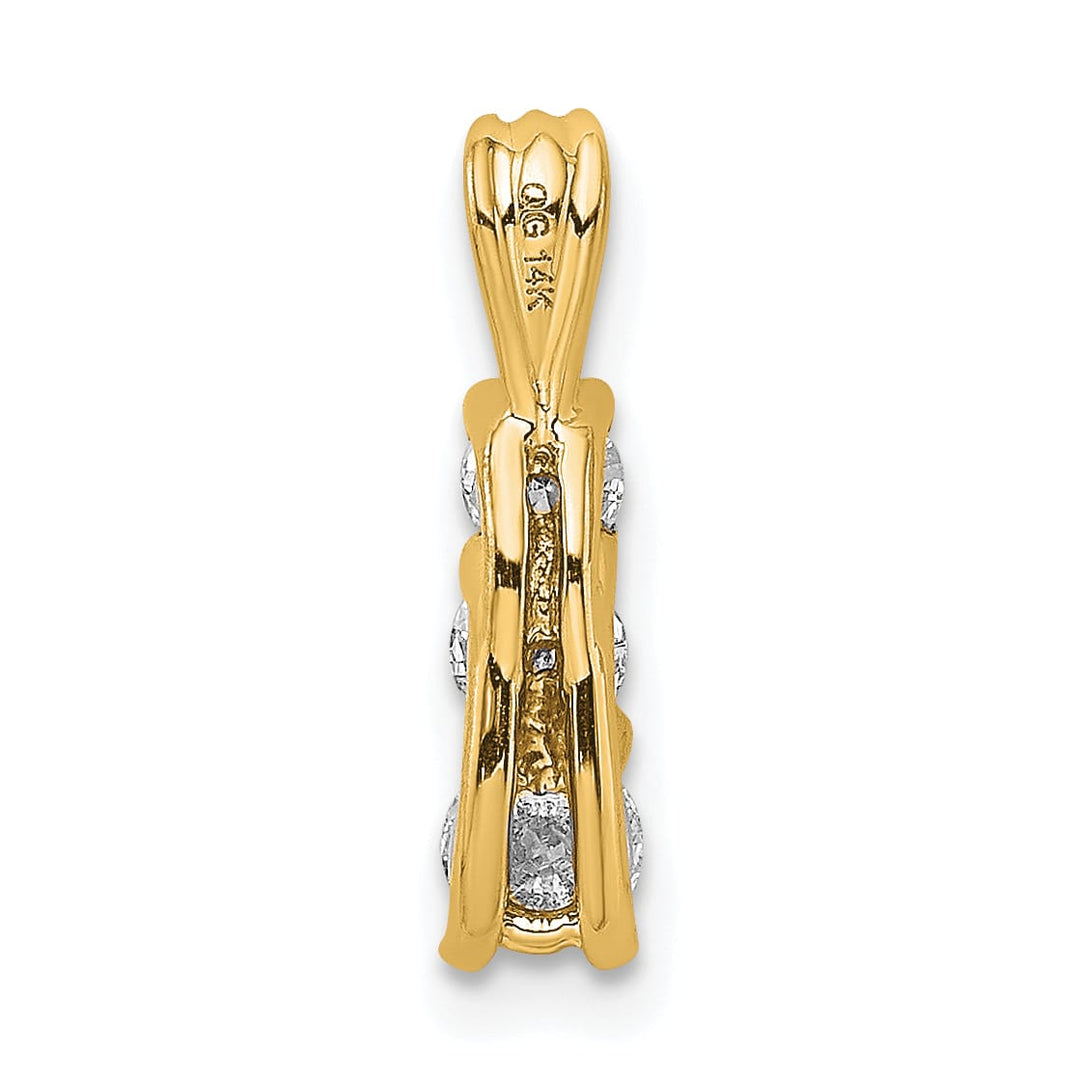 14K Yellow Gold 1/2 carat Lab Grown Diamond Three Stone Pendant