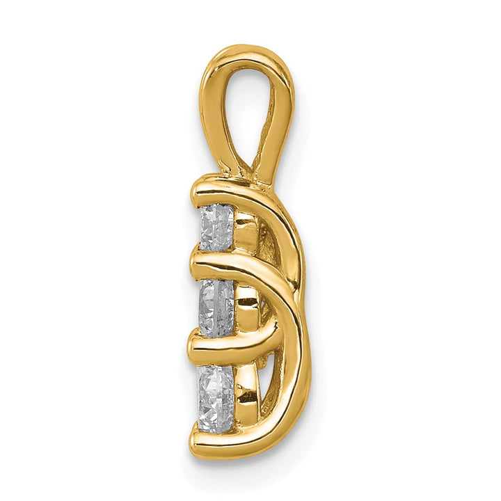 14K Yellow Gold 1/2 carat Lab Grown Diamond Three Stone Pendant