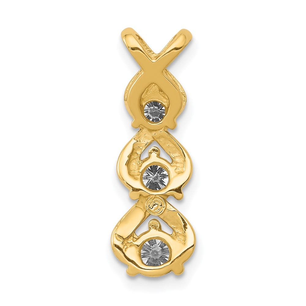 14K Yellow Gold 1/2 Carat Three-stone I2 Diamond Chain Slide