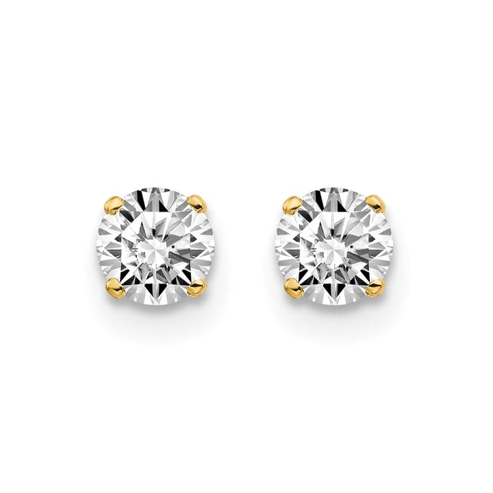 14K Yellow Gold 1/2 ct I2 K-L Diamond Push Back Stud Earrings