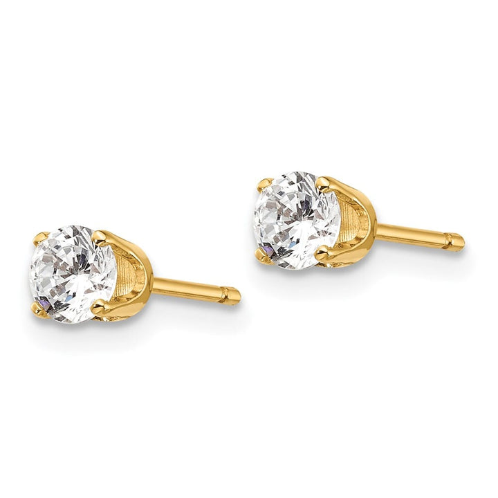 14K Yellow Gold 1/2 ct I2 K-L Diamond Push Back Stud Earrings