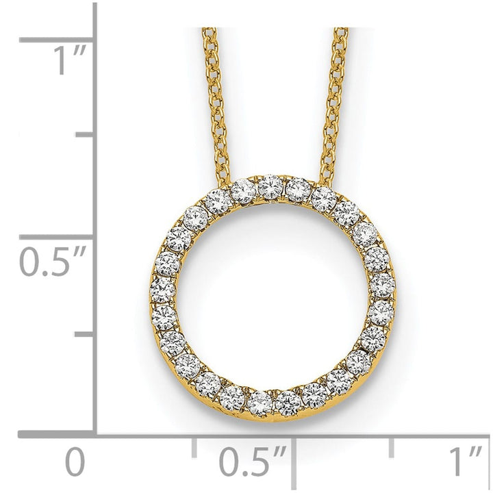14K Yellow Gold 1/2 ct Lab Grown Diamond Pendant 18 inch Necklace