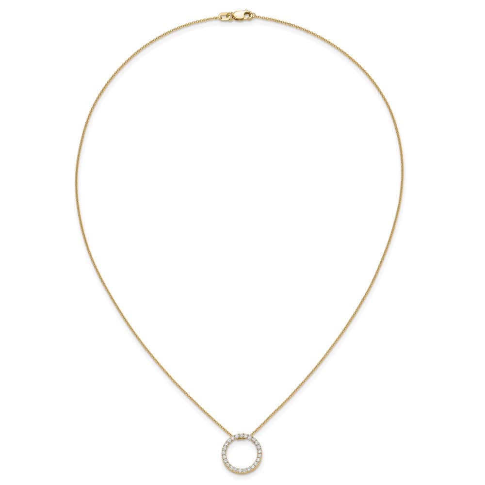 14K Yellow Gold 1/2 ct Lab Grown Diamond Pendant 18 inch Necklace