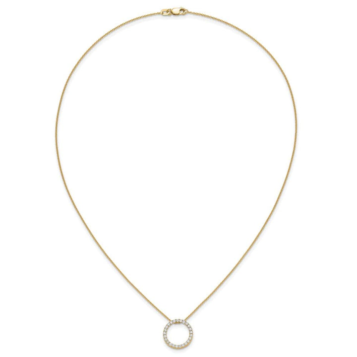 14K Yellow Gold 1/2 ct Lab Grown Diamond Pendant 18 inch Necklace