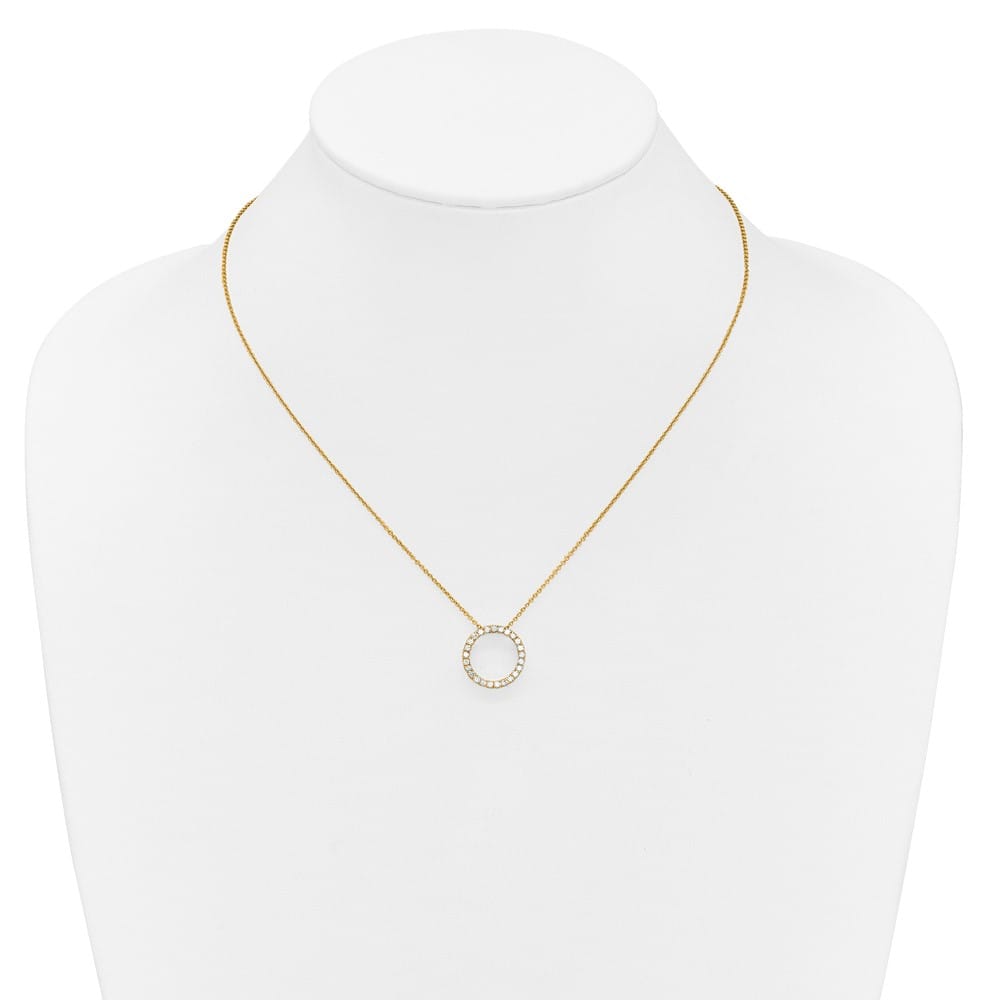 14K Yellow Gold 1/2 ct Lab Grown Diamond Pendant 18 inch Necklace