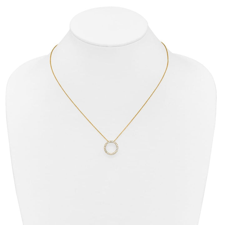 14K Yellow Gold 1/2 ct Lab Grown Diamond Pendant 18 inch Necklace
